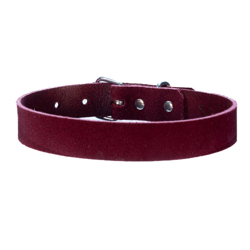 SiaLinda: Halsband Red Velvet, Veloursleder mit großem O - Ring 20mm, wein rot, Geschenkverpackung - SiaLinda.com